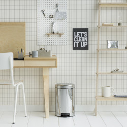 Кош за смет с педал Brabantia NewIcon 12L, Brilliant Steel, метална кофа