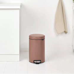 Brabantia NewIcon 1008845 Pedal Bin, 12 L, Soft-Close, Non-Slip Base, Satin Finish, Brown