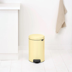 Brabantia NewIcon 1008844 Pedal Bin, 12 L, Soft-Close, Non-Slip Base, Yellow