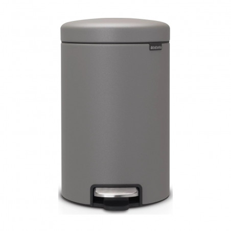 Brabantia NewIcon 1001090 Pedal Bin, 12 L, Soft-Close, Non-Slip Base, Mineral Finish, Gray