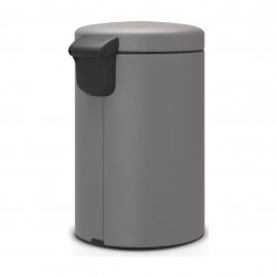 Cos de gunoi cu pedala Brabantia NewIcon 1001090, 12 L, Inchidere lina, Baza antiderapanta, Finisaj mineral, Gri