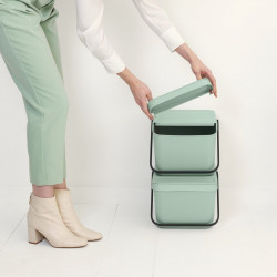 Brabantia Sort&Go 1006311 Recycling Bin, 20 L, Stackable, Light Green