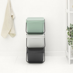 Brabantia Sort&Go 1006311 Recycling Bin, 20 L, Stackable, Light Green