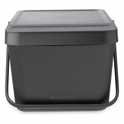 Brabantia Sort&Go 1006310 Recycling Bin, 20 L, Stackable, Dark Gray
