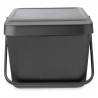 Brabantia Sort&Go 1006310 Recycling Bin, 20 L, Stackable, Dark Gray