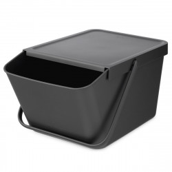 Cos depozitare sau reciclare Brabantia Sort&Go 1006310, 20 L, 22,5x45x28 cm, Stivuibil, Plastic, Gri închis