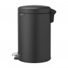Brabantia NewIcon 649741 Pedal Bin, 12 L, Soft-Close, Non-Slip Base, Mineral Finish, Dark Gray