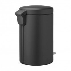 Κάδος με πεντάλ Brabantia NewIcon 649741, 12 l, Ομαλό κλείσιμο, Αντιολισθητική βάση, Ορυκτή επίστρωση, Σκούρο γκρι