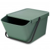Brabantia Sort&Go 1006309 Recycling Bin, 20 L, Stackable, Dark Green