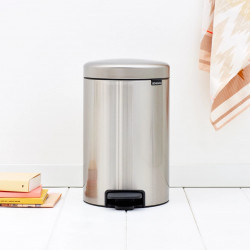 Brabantia NewIcon 649031 Pedal Bin, 12 L, Soft-Close, Non-Slip Base, Fingerprint-Resistant, Stainless Steel/Matte