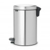 Cos de gunoi cu pedala Brabantia NewIcon 649031, 12 L, Inchidere lina, Baza antiderapanta, Rezistent la amprente, Inox