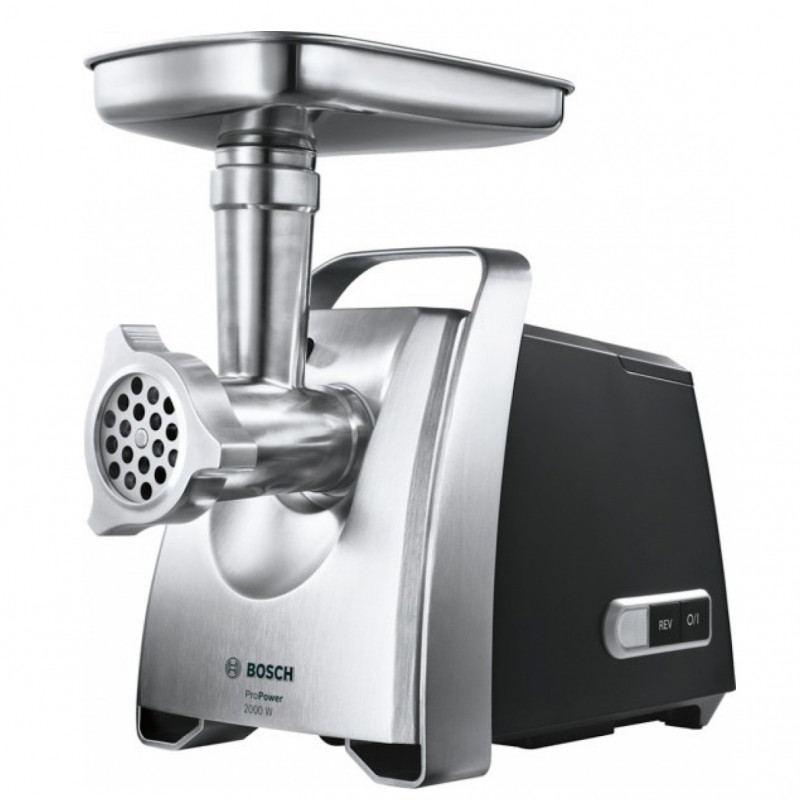 Κρεατομηχανή Bosch MFW68660, 2200W, εξάρτημα για ντομάτες και λουκάνικα, αντίστροφη λειτουργία, 4,3 kg/min, Inox