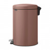Кош за боклук с педал Brabantia NewIcon 1008849, 20 л, Плавно затваряне, Противоплъзгаща основа, Сатенено покритие, Кафяв