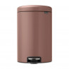 Κάδος με πεντάλ Brabantia NewIcon 1008849, 20 l, Ομαλό κλείσιμο, Αντιολισθητική βάση, Σατινέ φινίρισμα, Καφέ