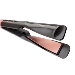 Преса за коса Remington S6606 Curl and Straight Confidence, 150-230C, Керамика/Турмалин, Извити плочи, Черен/розов