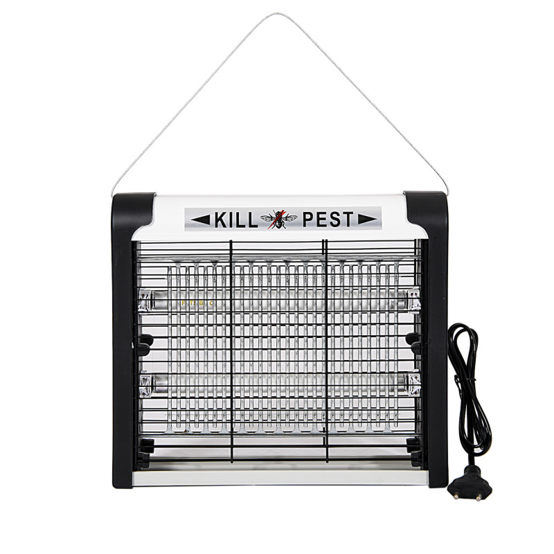 Λαμπτήρας εντόμων Rosberg R51770C, Μέχρι 16 m2, 12W, Υπεριώδες φως, Χαμηλός θόρυβος, Λευκό/Μαύρο