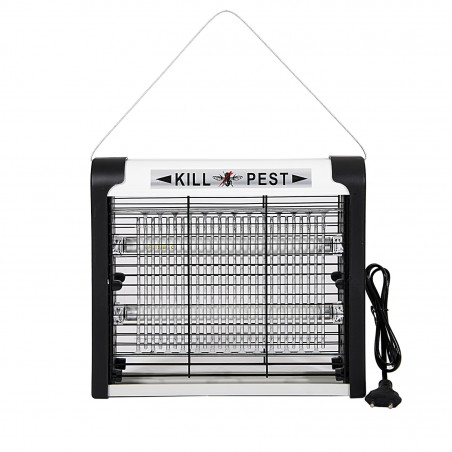 Λαμπτήρας εντόμων Rosberg R51770C, Μέχρι 16 m2, 12W, Υπεριώδες φως, Χαμηλός θόρυβος, Λευκό/Μαύρο