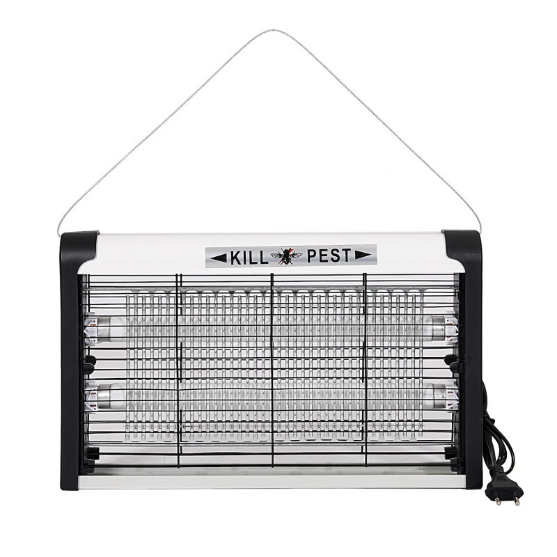 Lampa insecticida Rosberg R51770D, 20 m², 20W, Lumina UV-A, Zgomot redus, Alb/Negru