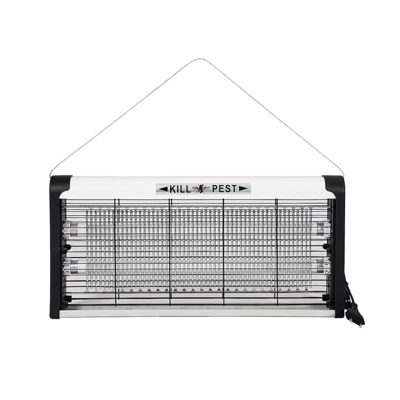 Lampa insecticida Rosberg R51770E, 35 m², 30W, Lumina UV-A, Zgomot redus, Alb/Negru