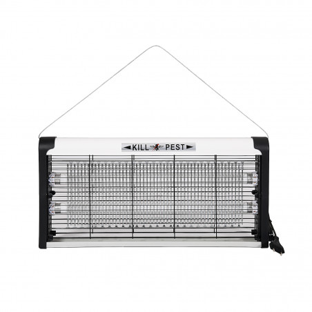 Λαμπτήρας εντόμων Rosberg R51770E, Μέχρι 35 m2, 30W, Υπεριώδες φως, Χαμηλός θόρυβος, Λευκό/Μαύρο