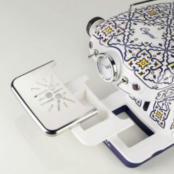 Espressor manual Ariete Capri 1389/1C, 850W, 15 bar, 0.9 L, Spumare lapte, Cafea macinata si doze ESE, Alb/Albastru