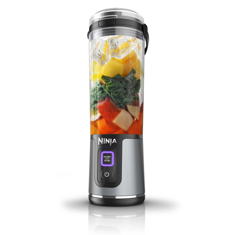 Blender portabil Ninja Blast BC151EUBK, 7.4W, 530 ml, 6 lame otel, Zdrobire gheata, Pana la 10 cicluri, Fara BPA, USB-C, Negru