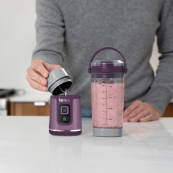 Blender portabil Ninja BC151EUPR, 7.4W, 530 ml, 6 lame otel, Zdrobire gheata, Pana la 10 cicluri, Fara BPA, USB-C, Violet