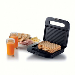 Sandwich toaster Ariete BREAKFAST 1971/00, 750W, Acoperire antiaderenta, Indicator luminos, Gri inchis