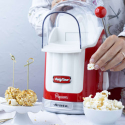 Aparat preparare popcorn cu aer cald Ariete Party Time 2.0 2958/00, 1100W, 600 g, Pulse-Clean, Rosu