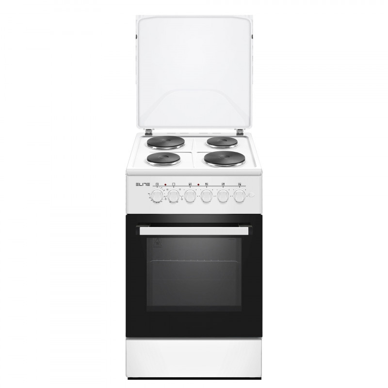 Aragaz electric ELITE FSEC-0516W, 1500W, Ventilator, Usa dubla din sticla, Alb