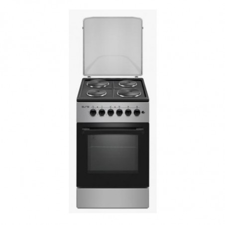 Aragaz electric Elite FSEC-0545BG, 1500W, 58 L, Ventilator, Usa dubla din sticla, Negru/Gri