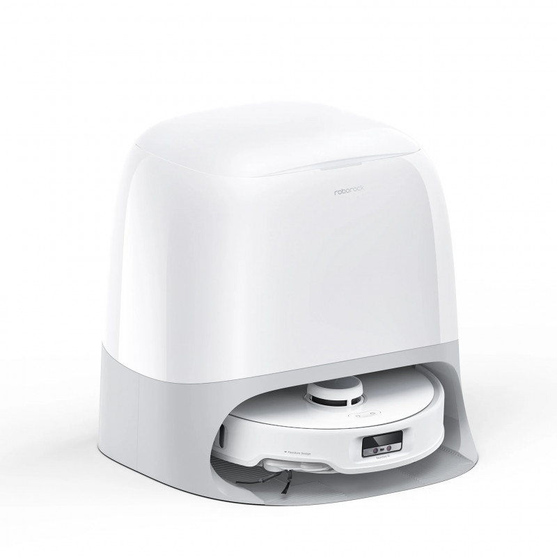 Прахосмукачка робот Roborock Q Revo Curv QRC02-00, 18500 Pa, 6400 mAh, 66W, 3D Картографиране LiDar, Станция за зареждане, Автономия до 4 часа, Бял