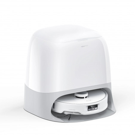 Aspirator robot cu statie de auto-golire Roborock Q Revo Curv QRC02-00, 18500 Pa, 6400 mAh, 66W, 3D Mapping LiDar, Autonomie pana la 4 ore, Alb