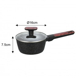 Комплект тенджери и тигани Klausberg KB 7831, 12 ч, Мраморно покритие, Индукция, Черен