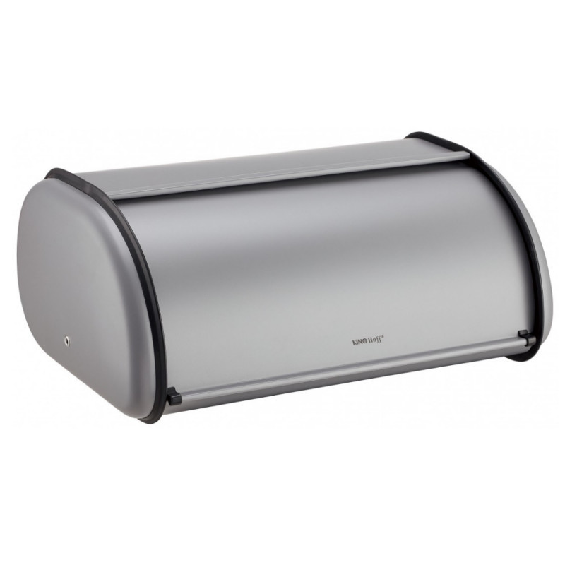 Кутия за хляб Kinghoff KH 1863, 44 см, Лека и здрава конструкция, Стомана, Сив