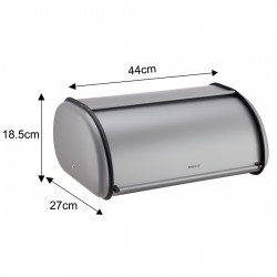 Кутия за хляб Kinghoff KH 1863, 44 см, Лека и здрава конструкция, Стомана, Сив