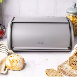 Cutie pentru paine Kinghoff KH 1863, 44 cm, Constructie usoara si robusta, Otel, Gri