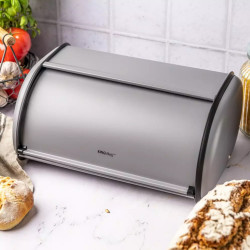 Cutie pentru paine Kinghoff KH 1863, 44 cm, Constructie usoara si robusta, Otel, Gri