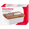 Κεραμικό κουτί βουτύρου με μαχαίρι Klausberg KB 7785, Ξύλο Ακακίας, Ανοξείδωτο, Λευκό/Καφέ