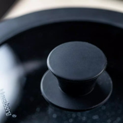 Σετ μαγειρικών σκευών Klausberg KB 7858, 5 τεμάχια, γυάλινο καπάκι, λαβή γενικής χρήσης, Μαρμάρινο φινίρισμα, Επαγωγή, Μαύρο