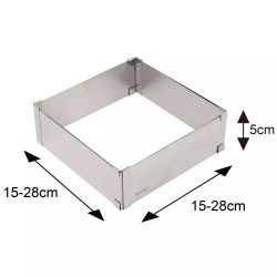 Kinghoff KH 1906 Baking Pan, Adjustable 15.5–28 cm, Stainless Steel, Silver