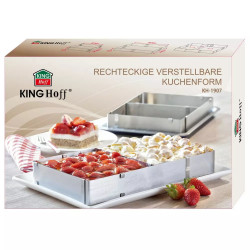 Forma de copt Kinghoff KH 1907, Reglabila 27,5-52,4 cm, Otel inoxidabil, Argintiu