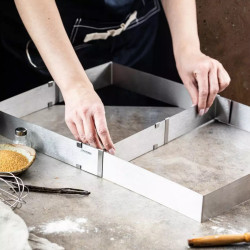 Форма за торта Kinghoff KH 1907, 27.5-52.4 см, Регулируема, Инокс