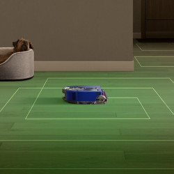 Aspirator robot Aspirator Dyson 360 Vis Nav, 65 AW, 22000 Pa, 110000 rpm, 4 moduri, Navigare vizuală 360°, Hyperdymium, Profil redus, Albastru/Nickel