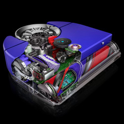 Прахосмукачка робот Dyson 360 Vis Nav, 65 AW, 22000 Pa, 110000 об/мин, 4 режима, 360° визуална навигация, Hyperdymium, Нисък профил, Син/никел