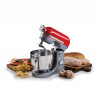 Πλανητικό μίξερ Ariete MODERNA 1589/00, 3200W, 5,5 l, 11 ταχύτητες, Στερεό σώμα από αλουμίνιο, Επιλογή για πρόσθετα εξαρτήματα, Κόκκινο/Inox