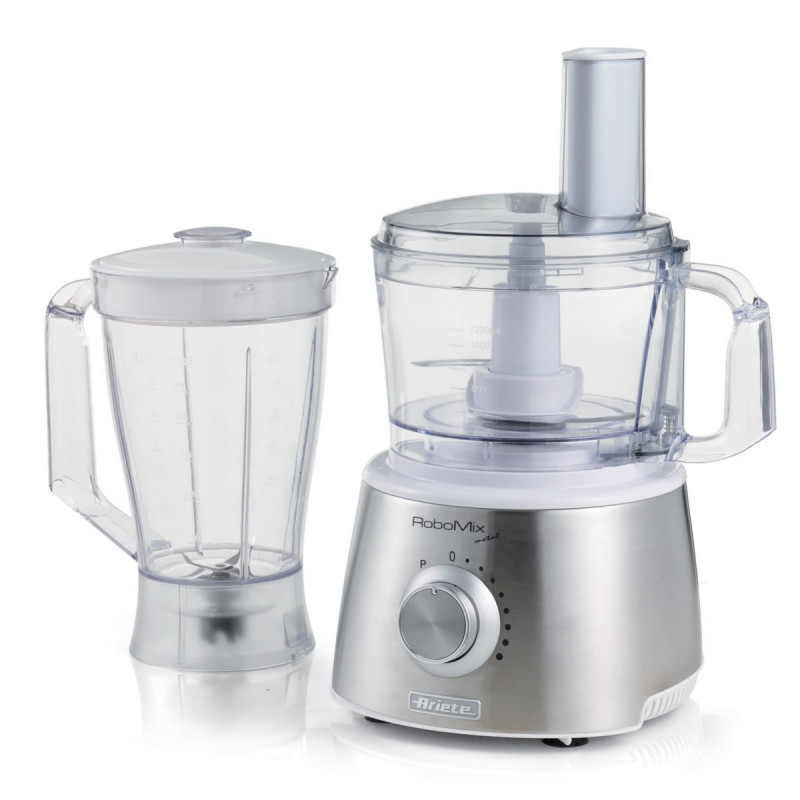 Κουζινομηχανή  Ariete ROBOMIX METAL 1779/00, 1500 W, 2,1 l, Μεταβλητή ταχύτητα, Παλμός, Ανοξείδωτες λεπίδες, Inox