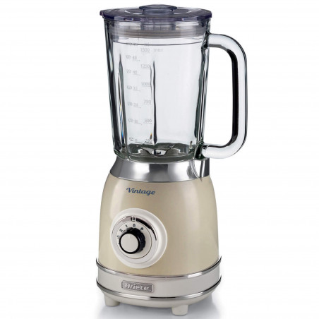 Blender Ariete VINTAGE 2.0 0583/03, 1000W, 1.5 L, 4 lame, 4 viteze + pulse, Zdrobire gheata, Bej
