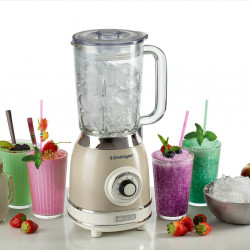 Blender Ariete VINTAGE 2.0 0583/03, 1000W, 1.5 L, 4 lame, 4 viteze + pulse, Zdrobire gheata, Bej