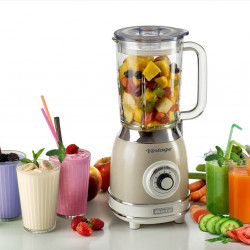 Blender Ariete VINTAGE 2.0 0583/03, 1000W, 1.5 L, 4 lame, 4 viteze + pulse, Zdrobire gheata, Bej